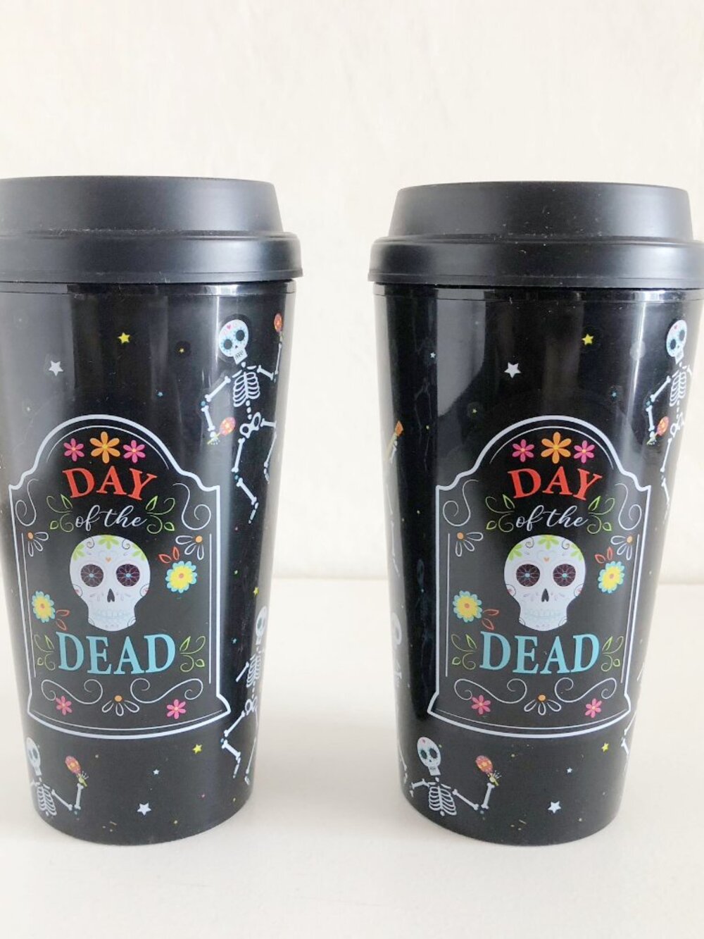 Cristar Day of The Dead Black Travel Tumblers